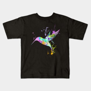 Hummingbird Gift, Humming Birds, Love Birds, Bird Art, Watercolor Splash, Unqiue, Splatter Splash Kids T-Shirt